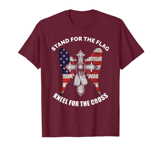 Patriotic Shirt, Stand For The Flag, Kneel For The Cross Tee T-Shirt