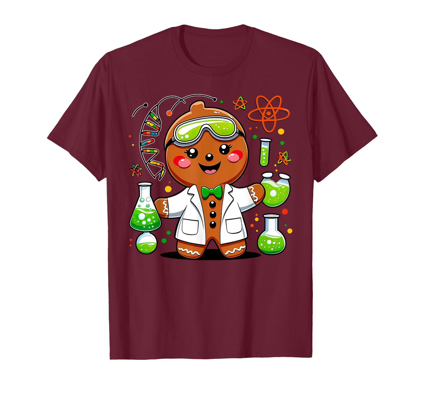 Cute Gingerbread Science Teacher Chemistry Christmas Holiday T-Shirt