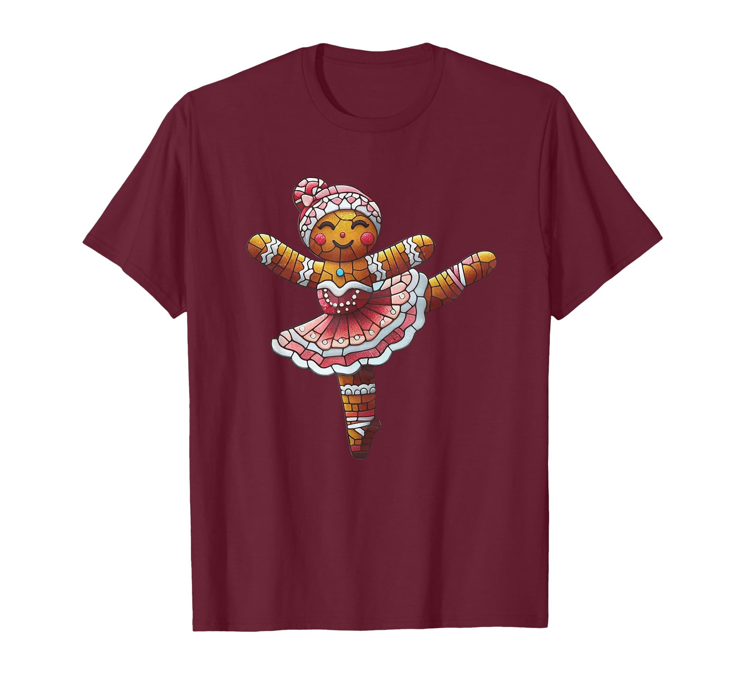 Ballet Dancer Gingerbread Christmas Dance Teacher Girl Women T-Shirt