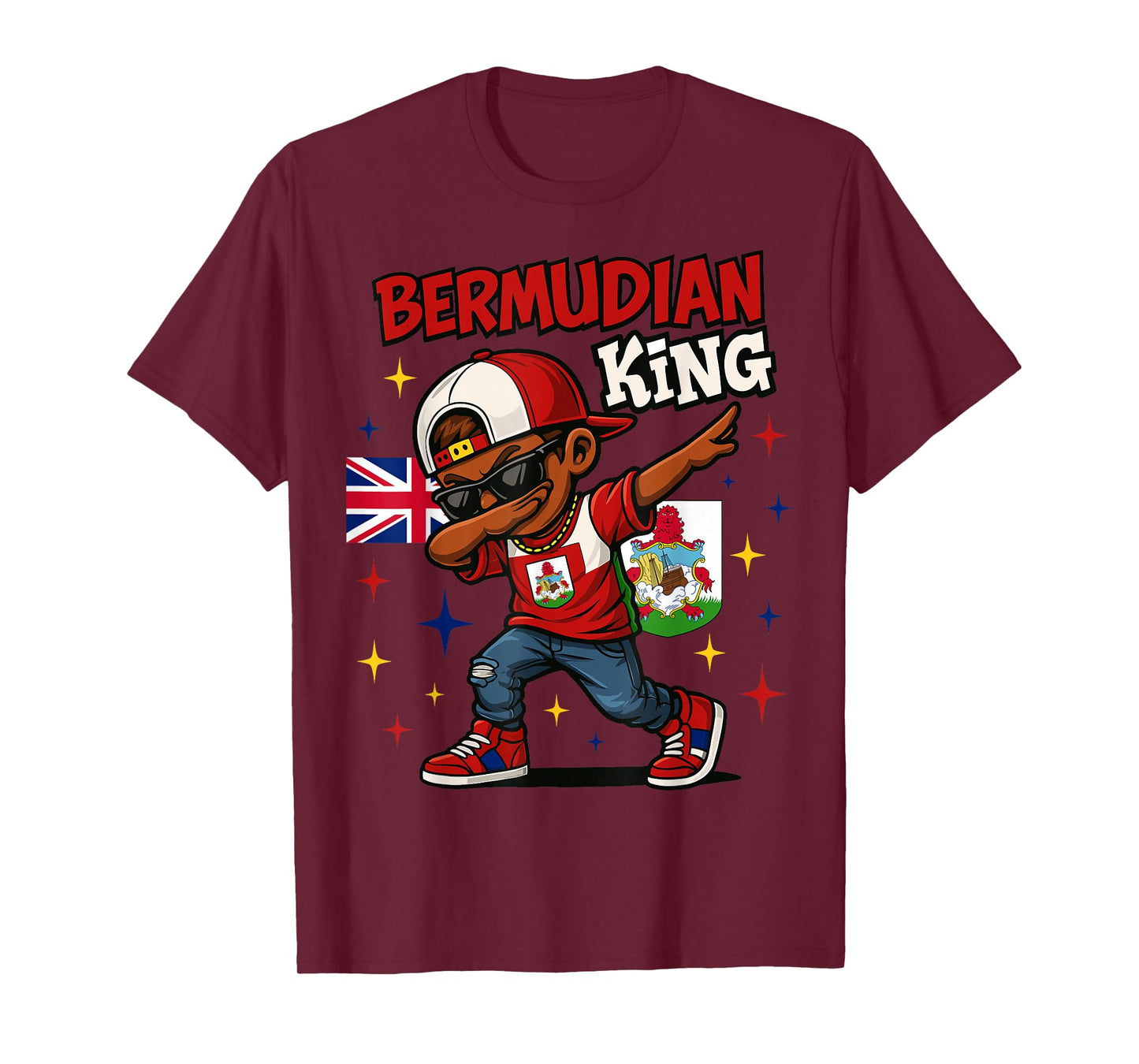 Dab Boy Bermuda Flag Pride Cool Bermudian for Boys Kids T-Shirt