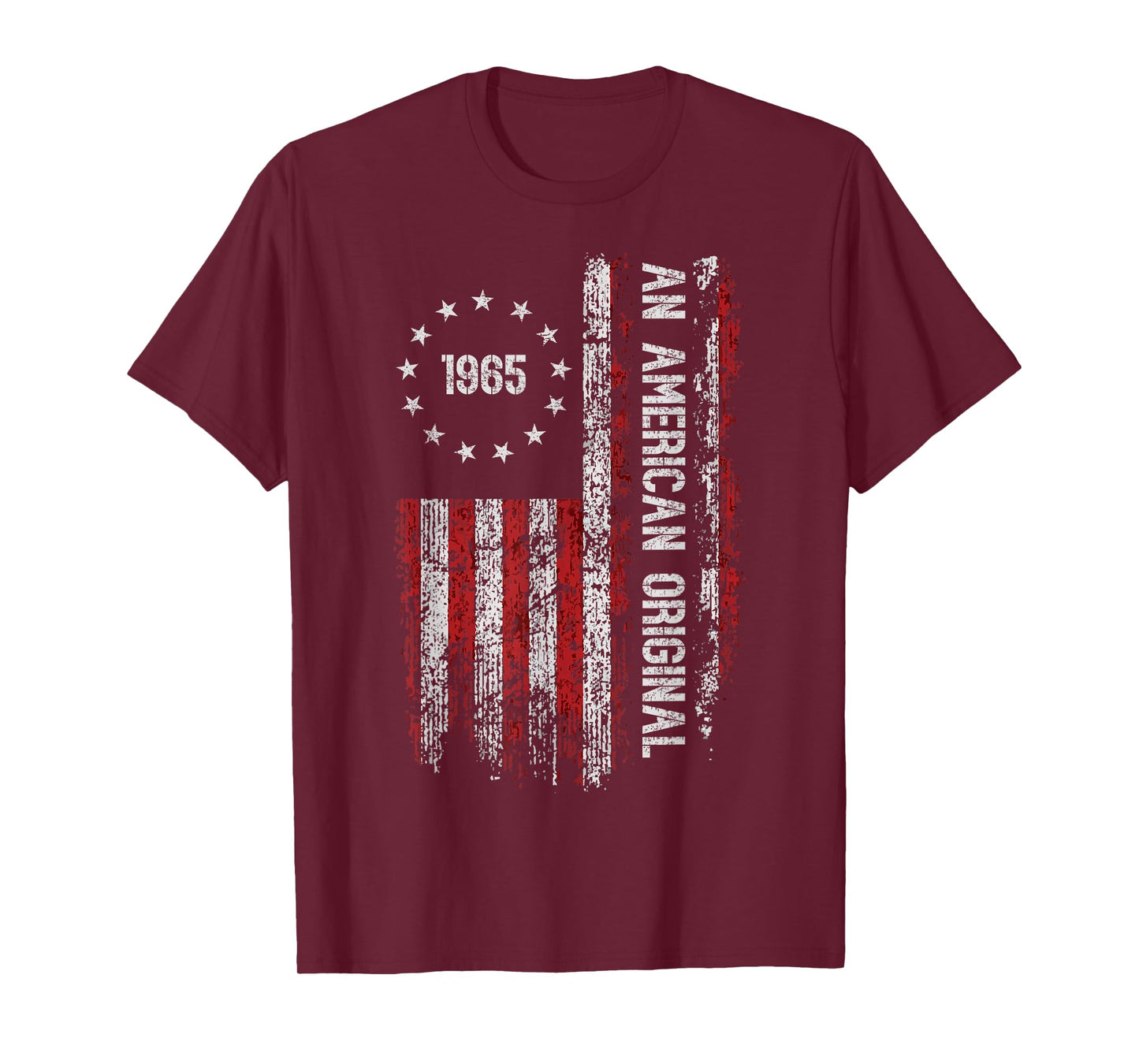 an American Original 1965 Birthday Vintage American Flag T-Shirt