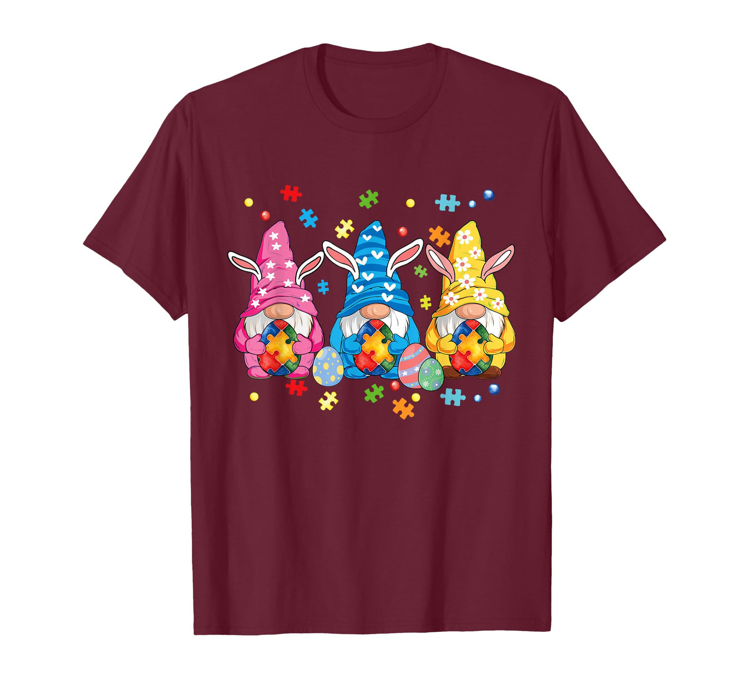 Autism Easter Gnomes Autism Awareness Easter Day Gnomes Egg T-Shirt