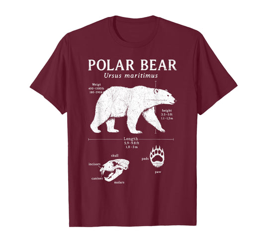 Arctic Polar Bear Anatomy Marine Biology North Pole Science T-Shirt