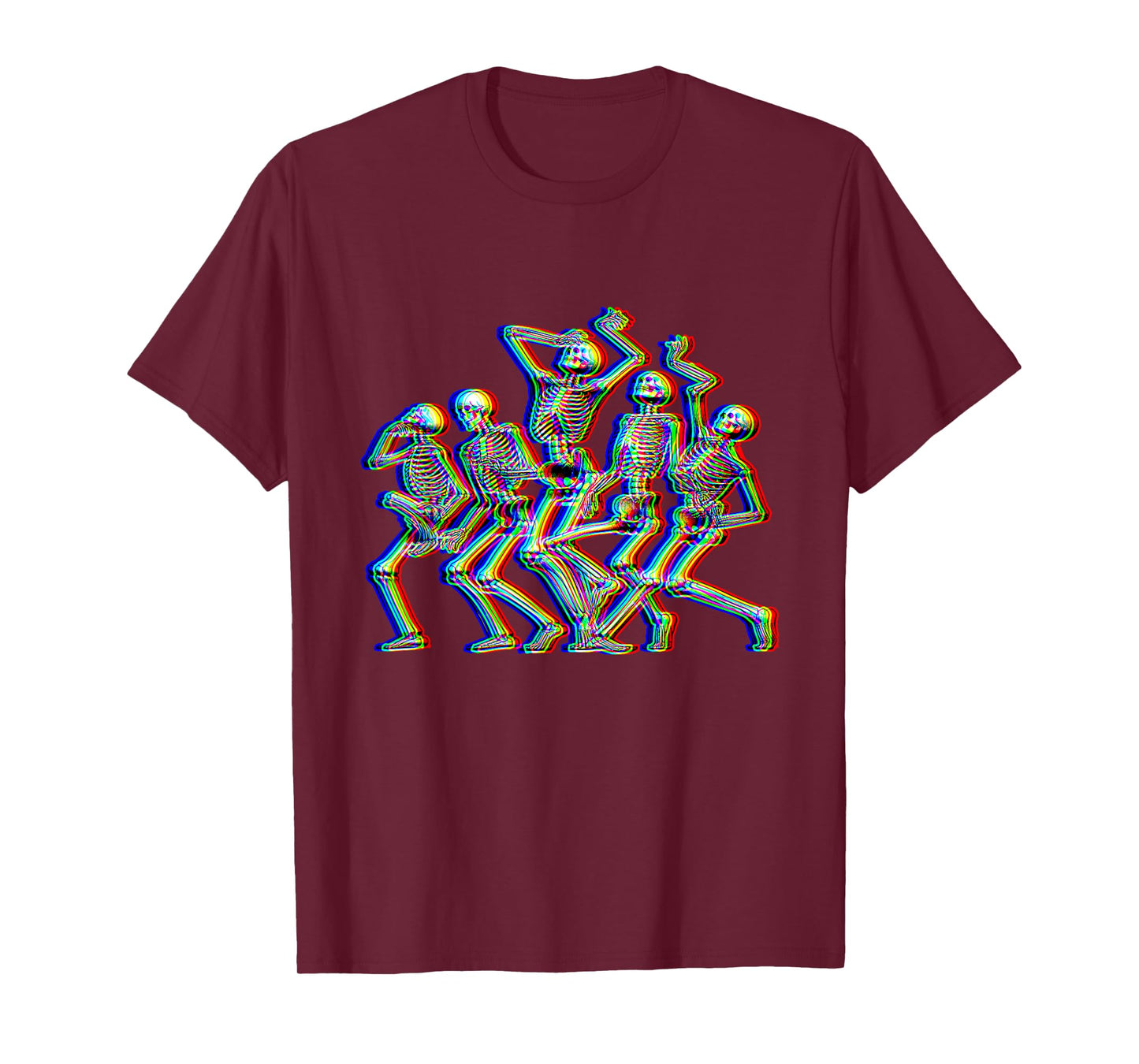 Trippy Skeletons Dancing Music Optical Illusion EDM Raver T-Shirt