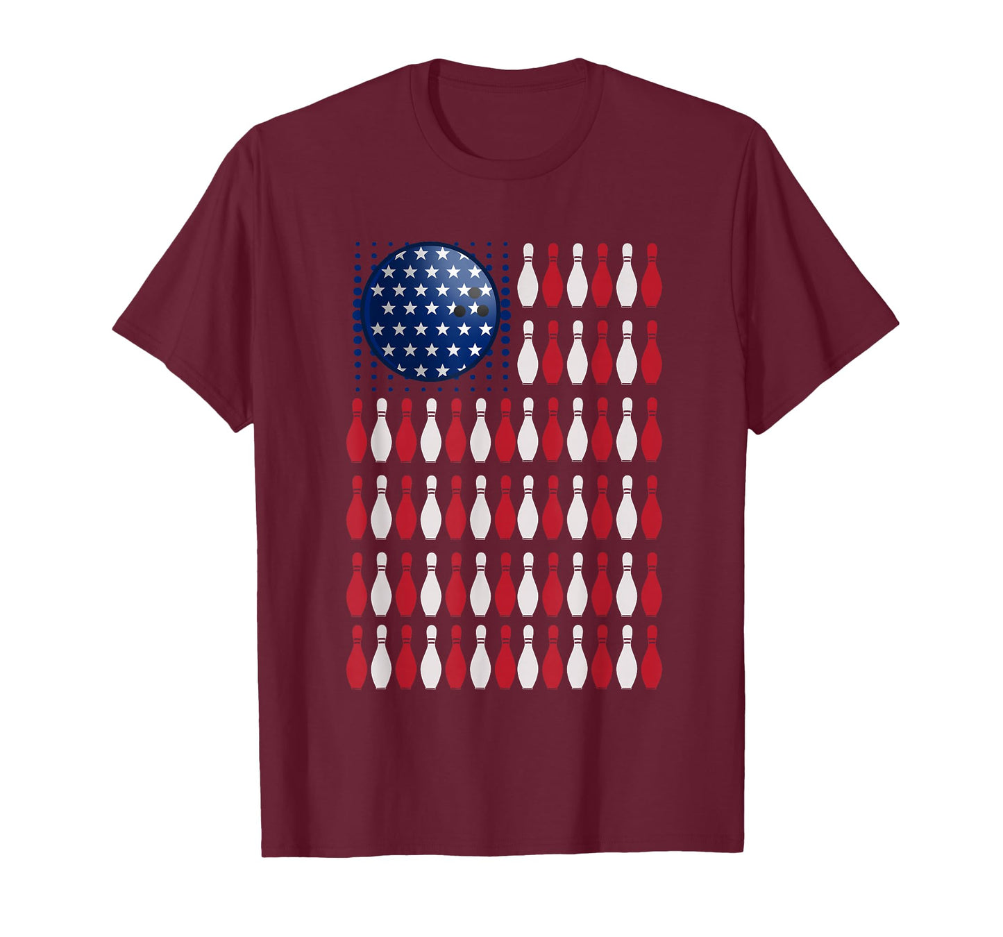 American Flag Bowling | Bowler Gifts for Bowling Team T-Shirt