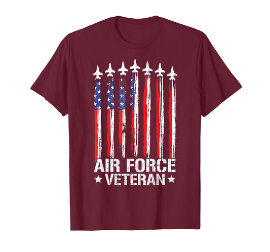Patriotic US Air Force Veteran Flag USA American USAF Vet T-Shirt