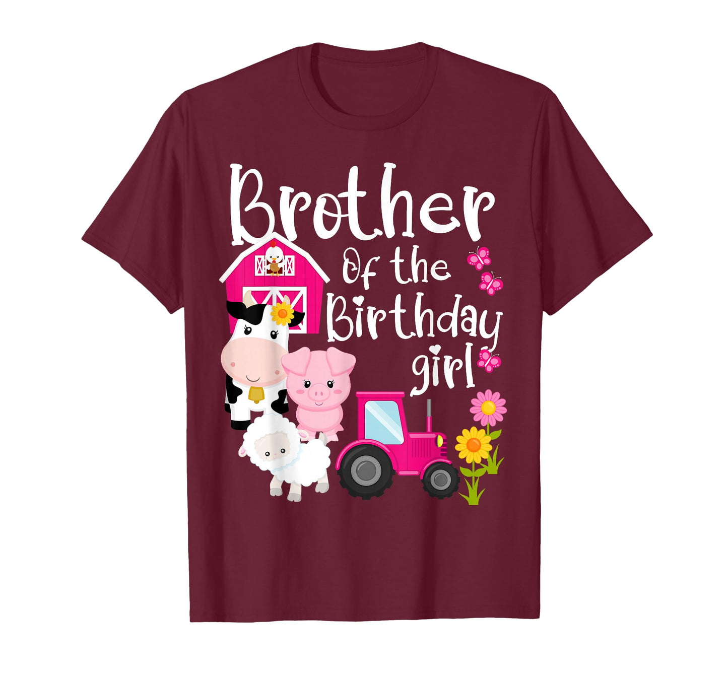 Farm Animals Brother Of The Birthday Girl Party Barnyard T-Shirt