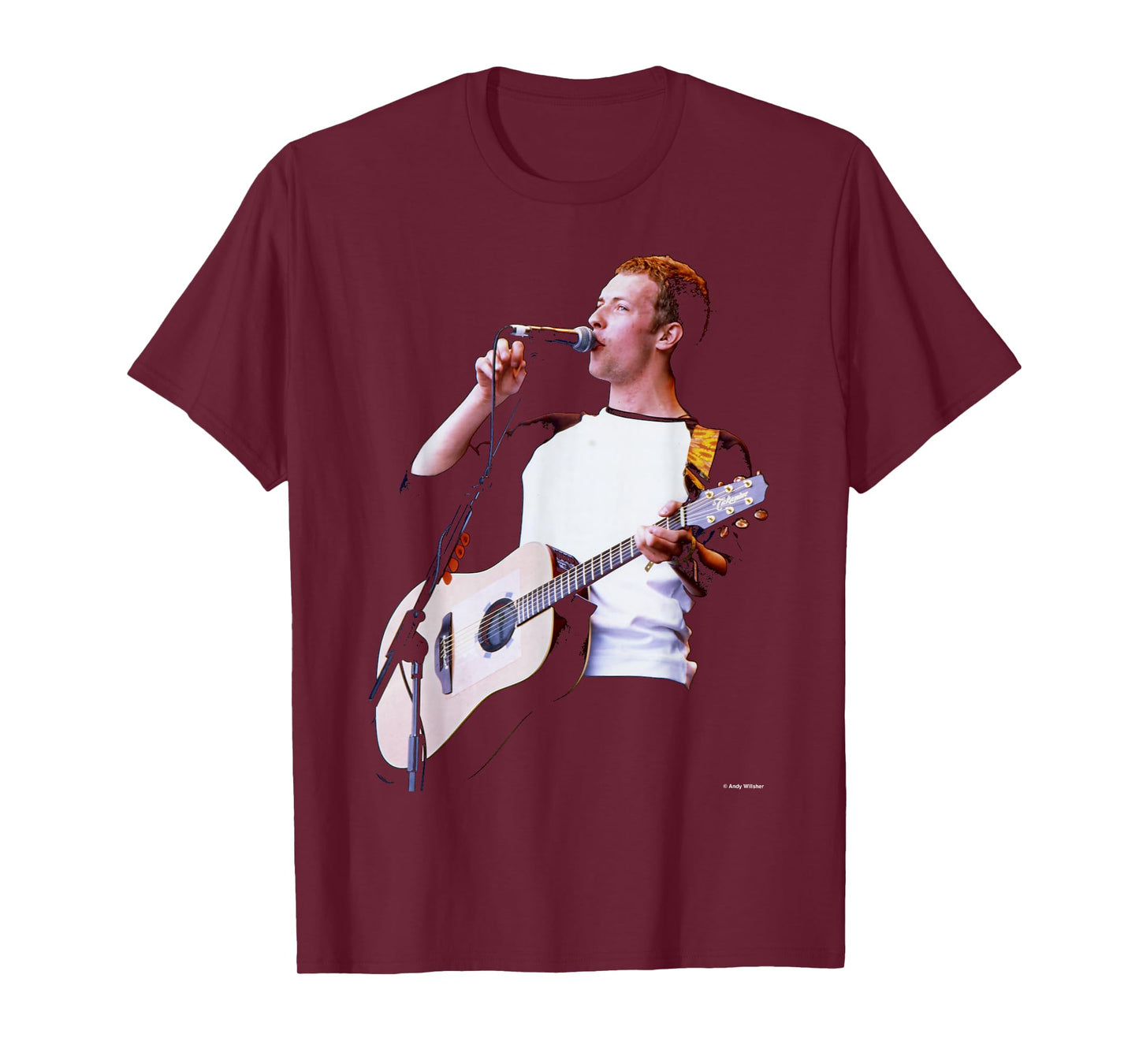 Coldplay Chris Martin Glastonbury 2000 by Andy Willsher T-Shirt