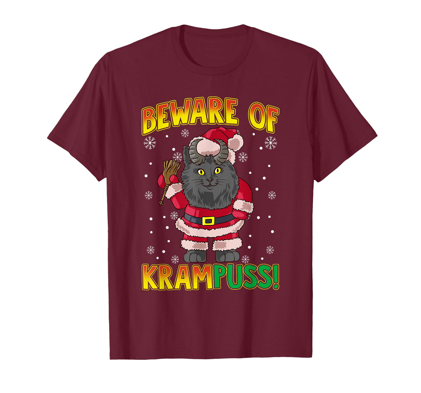 Beware of Krampuss | Cat Krampus Christmas Krampus Pun Men Women T-Shirt
