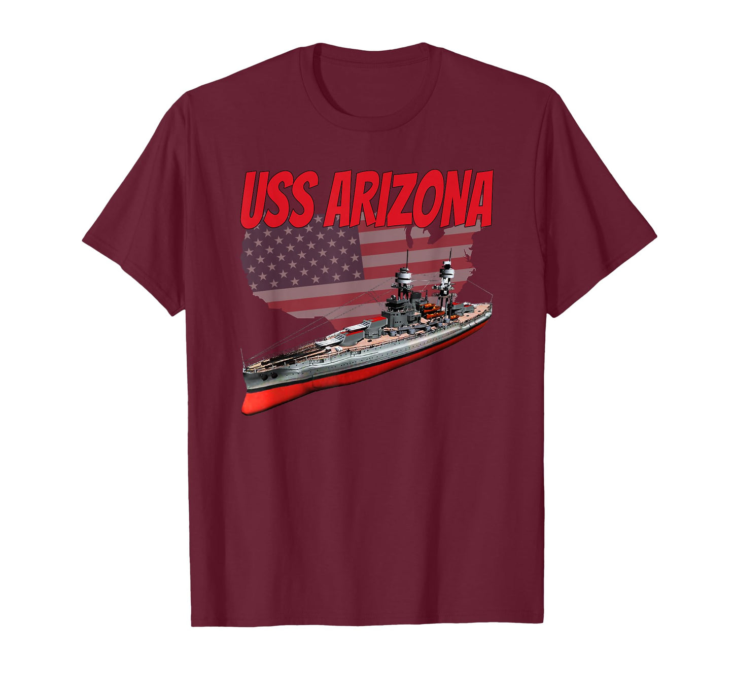 WW2 Battleship USS Arizona BB-39 World War 2 Ship Model Boys T-Shirt