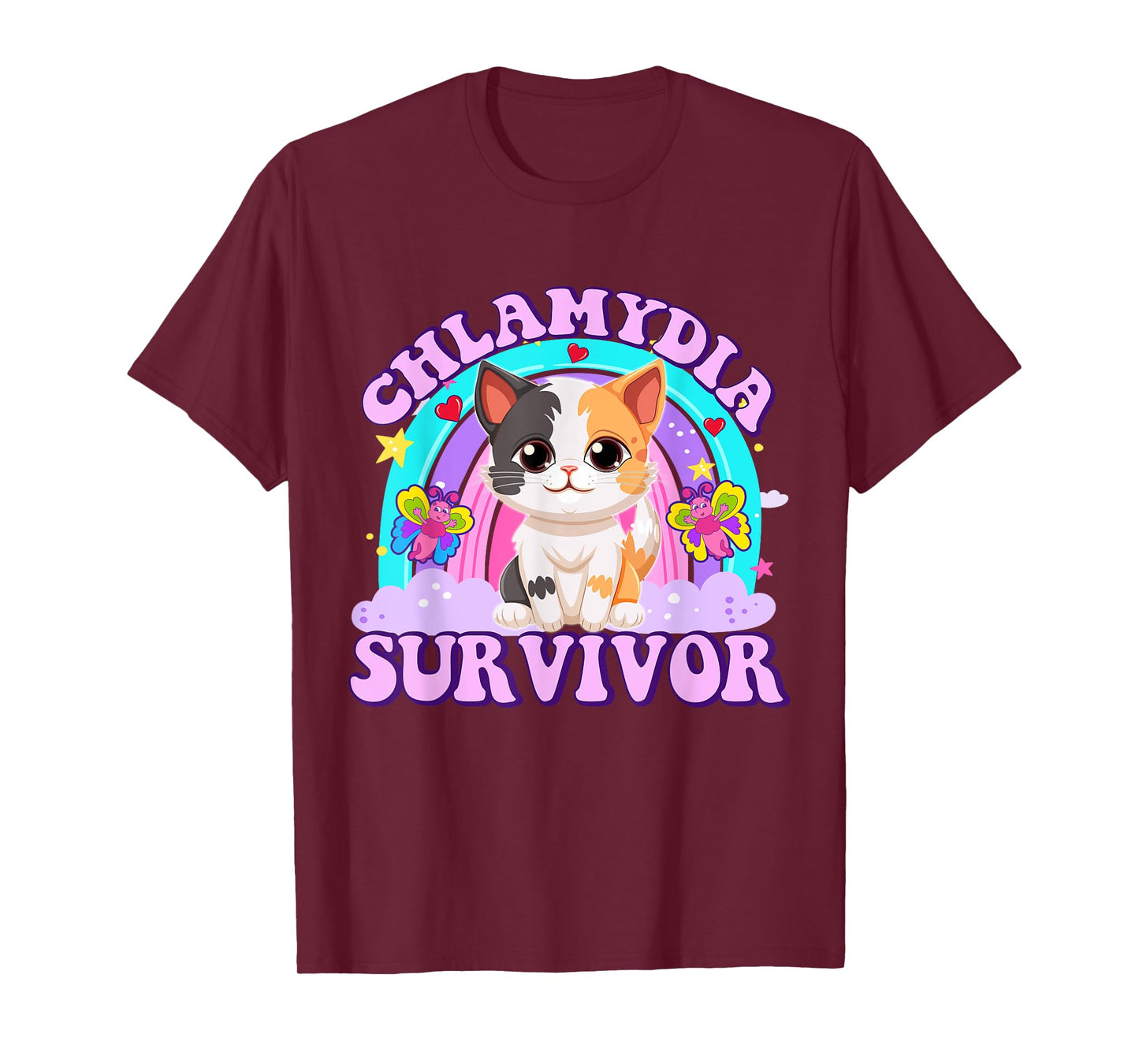 Chlamydia Survivor Cat Meme Funny Shirts for Men Adult Humor T-Shirt