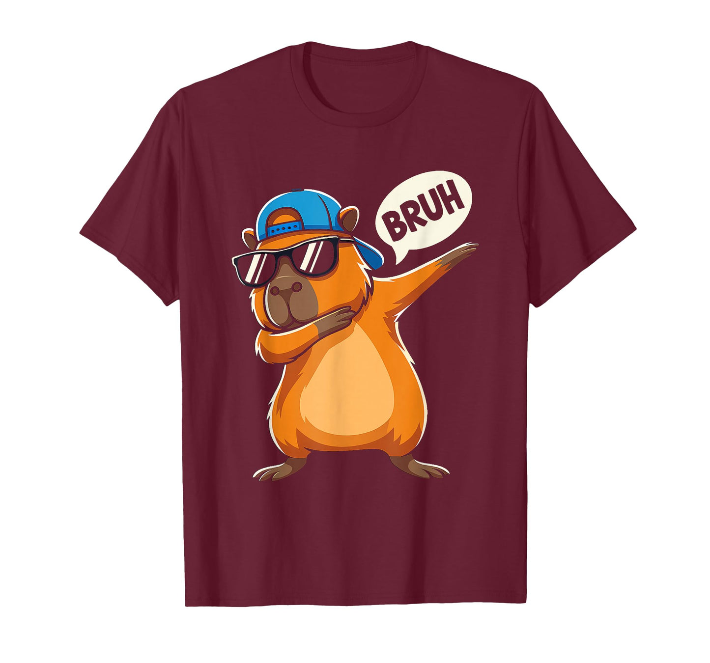 Bruh Cute Dabbing Capybara Animal Boys Men Kids T-Shirt