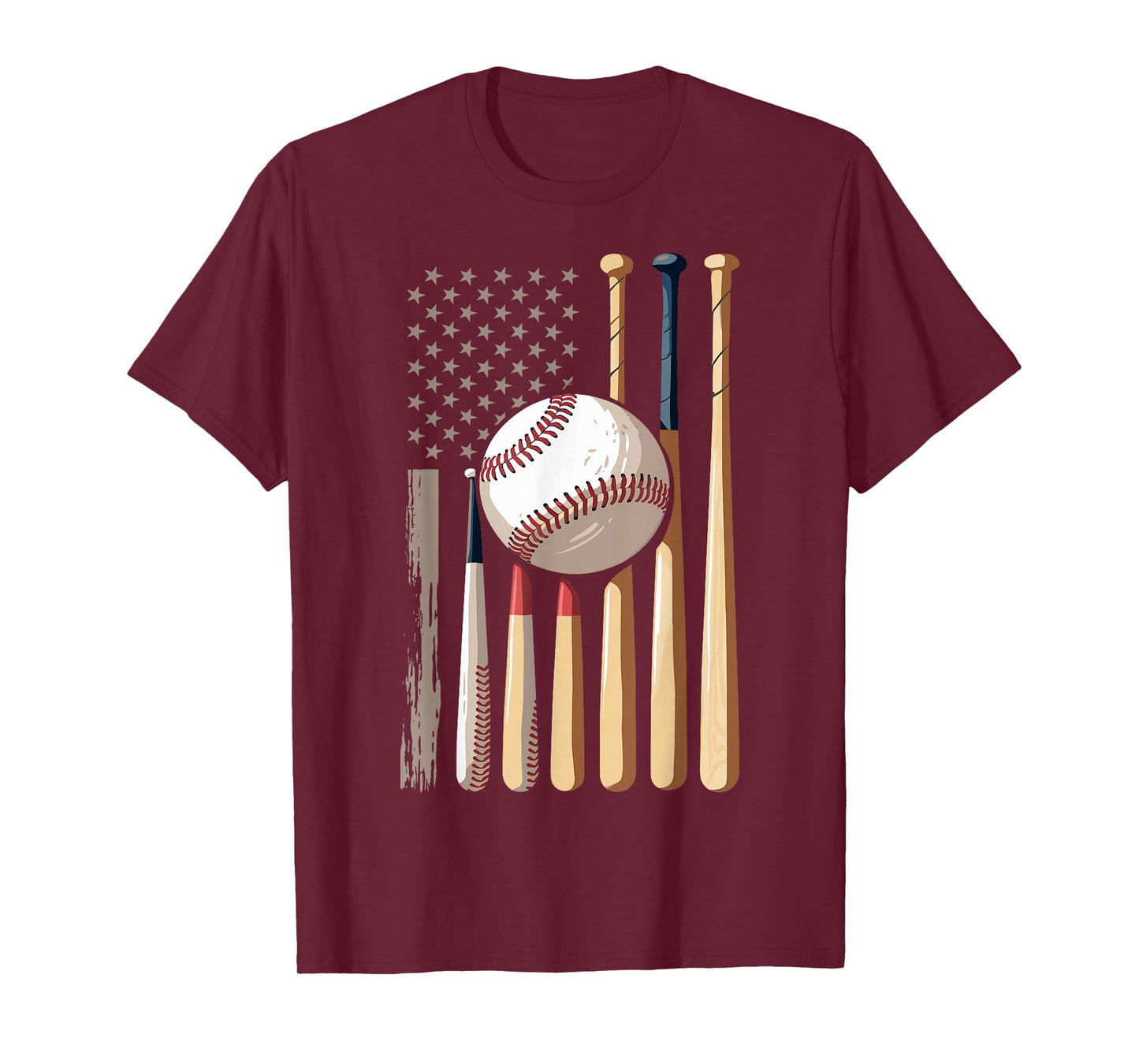 Baseball American Flag T-Shirt