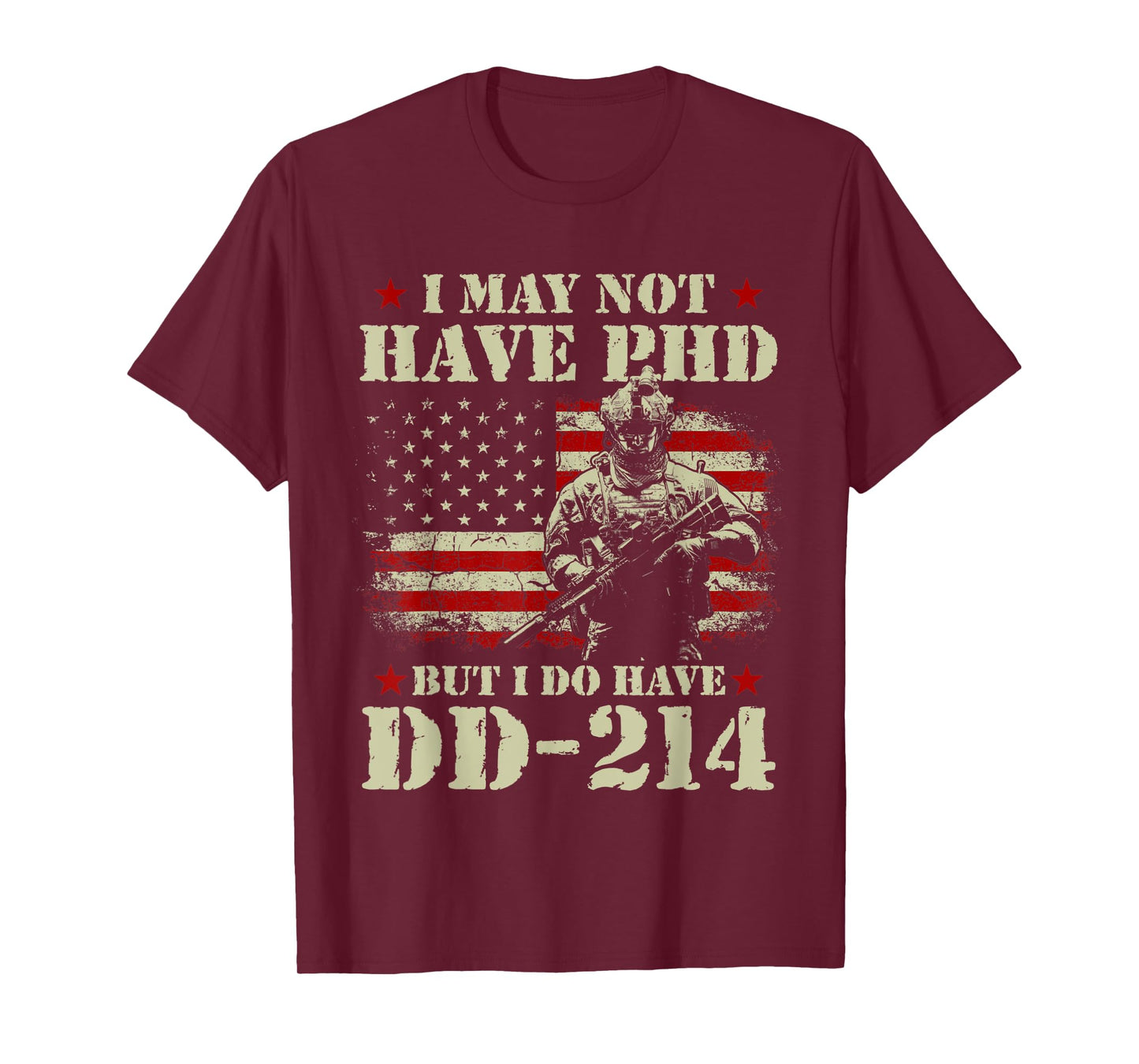 Vintage USA Flag I May Not Have PHD But I Do Have DD-214 T-Shirt
