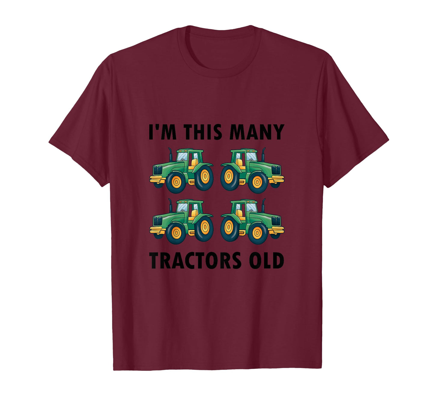 4th Birthday - I'm This Many Tractors Old - 4 Years Old Boy T-Shirt
