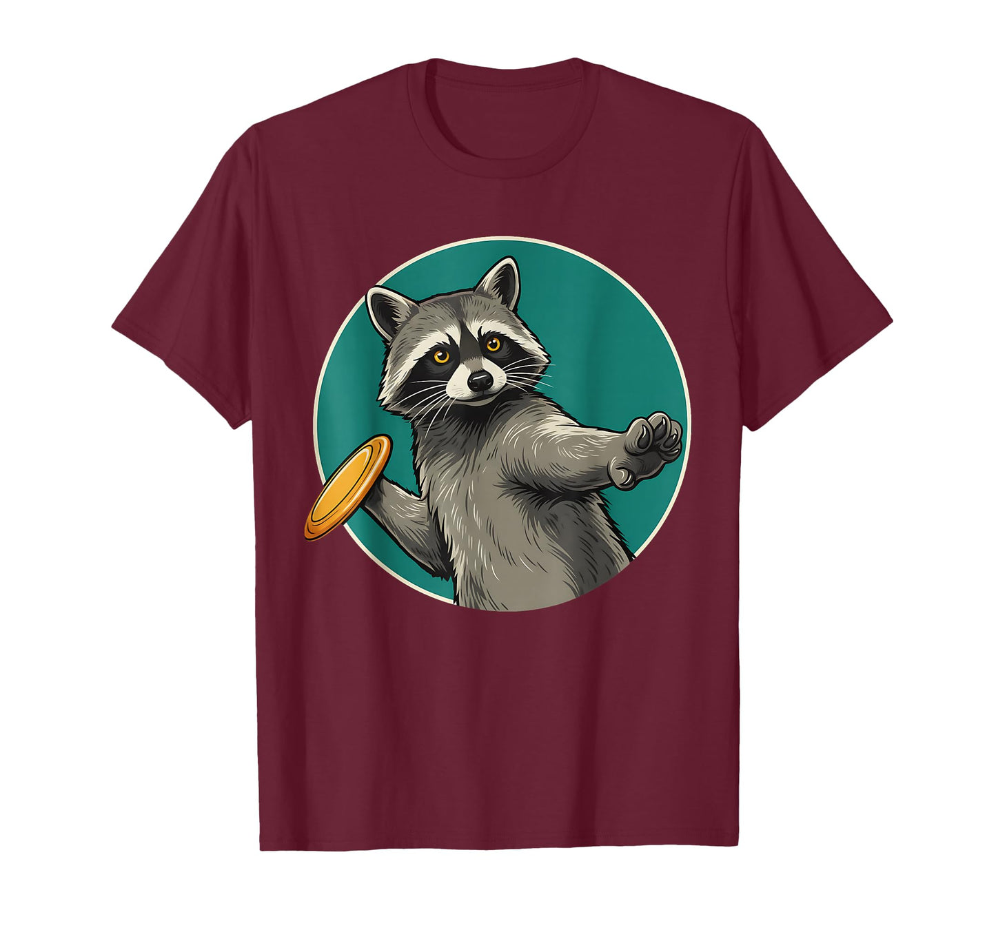 Disc Golfer Raccoon Disc Golf Player Animal Sports T-Shirt