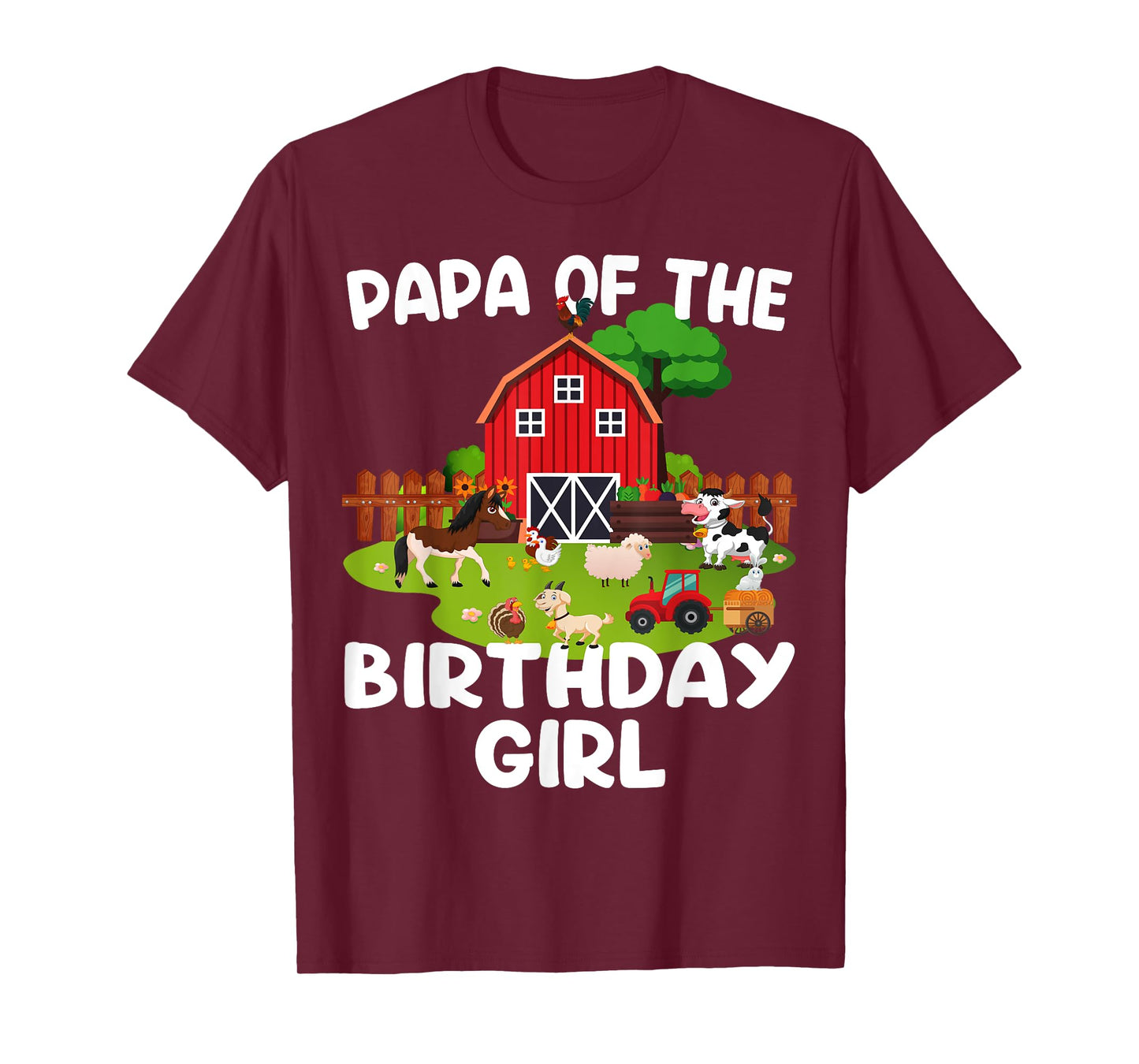 Barnyard Birthday Farm Animals Papa Birthday Girl T-Shirt