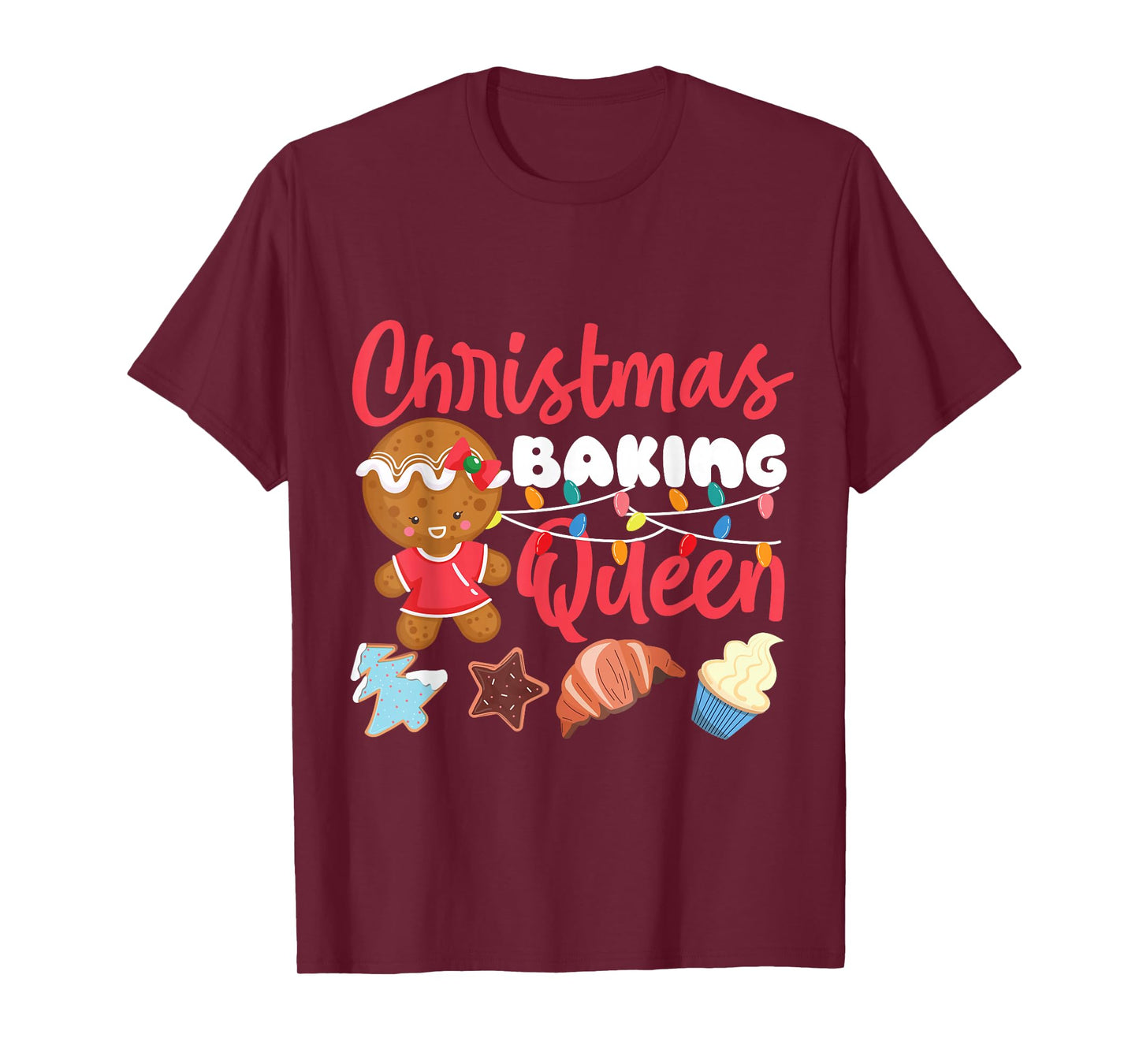 Bake Baking Christmas Gingerbread Man Queen Christmas Baking T-Shirt