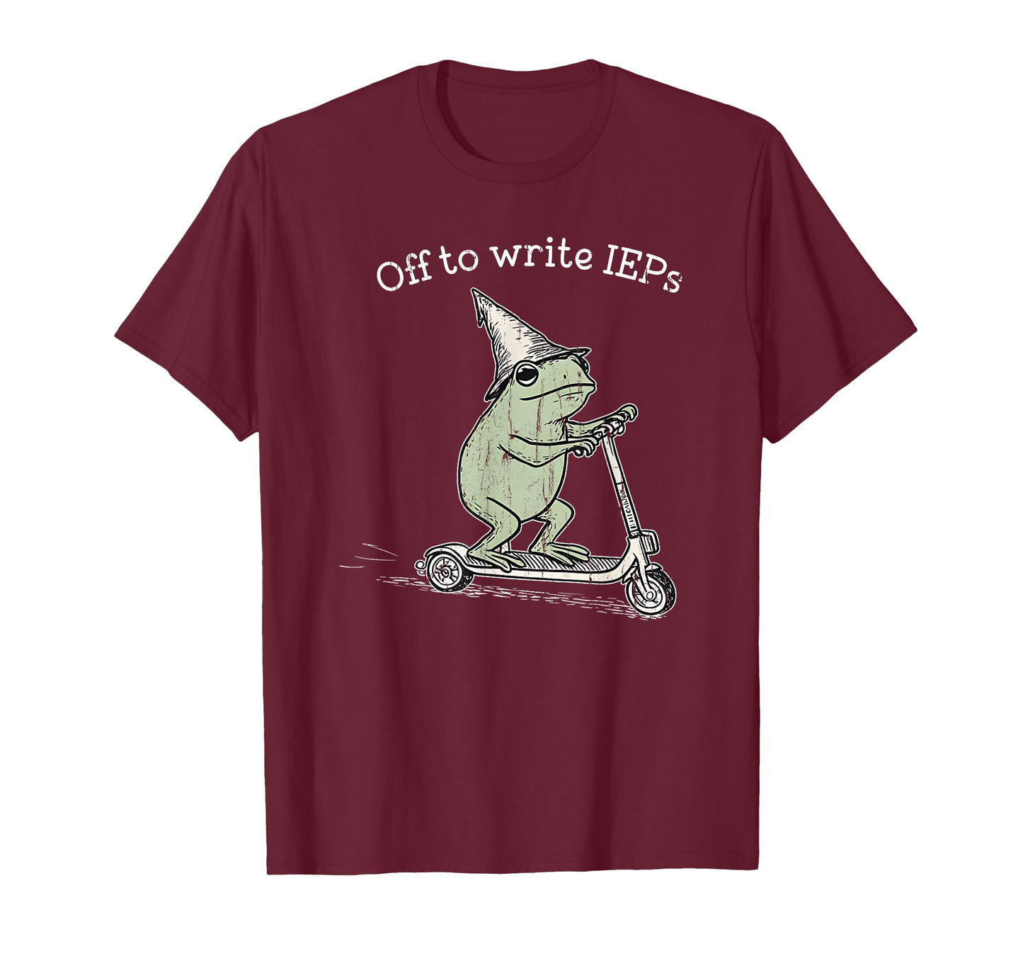 Off to Write IEPs, Frog Scooter, Special Education Teacher T-Shirt
