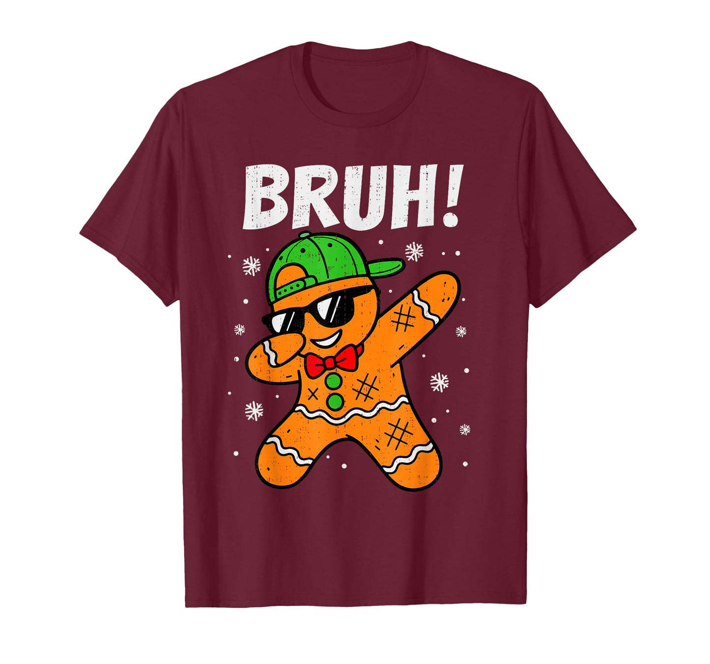 Dabbing Gingerbread Bruh Christmas Dab Teen Boys Toddler Kid T-Shirt