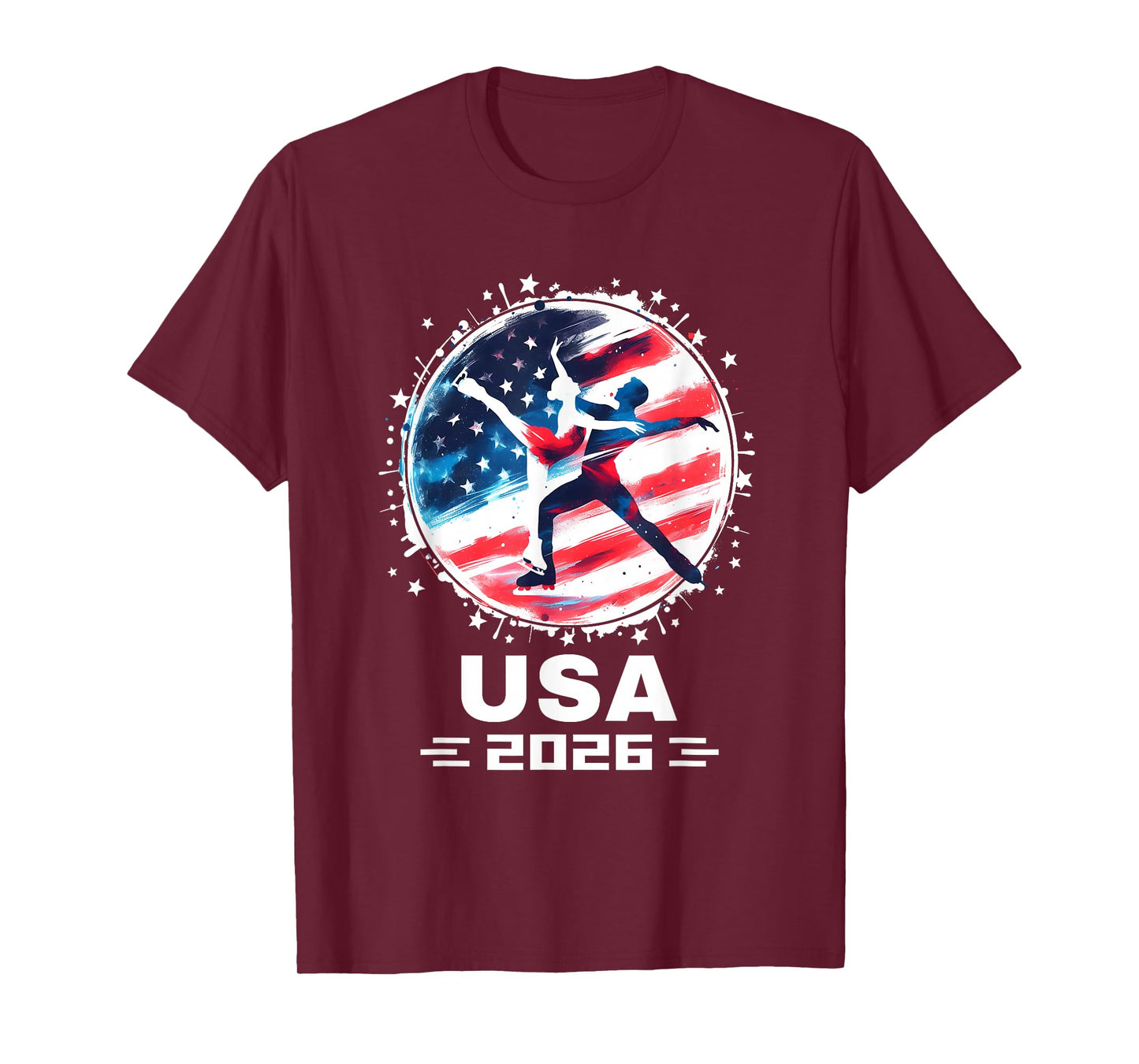 USA Team 2026 United States American Flag Figure Skating USA T-Shirt