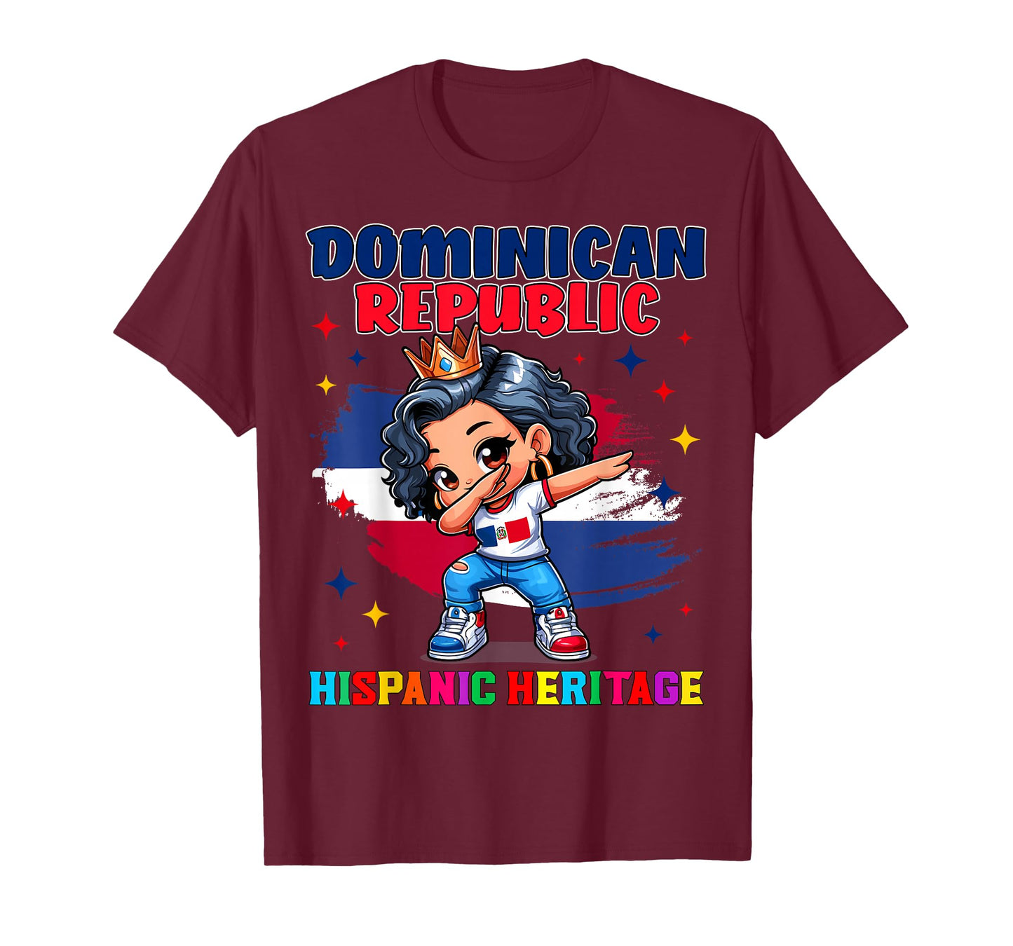 Dominican Republic Girl Hispanic Heritage Celebration kids T-Shirt