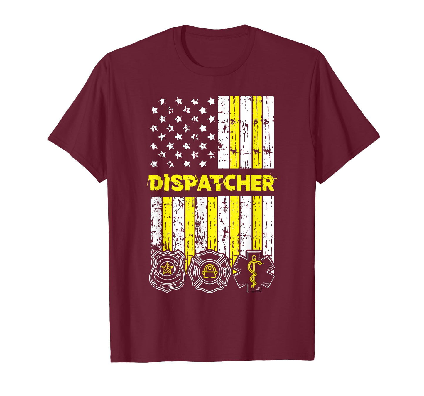 American Flag 911 Operator Dispatch-er Police Fire EMS Gift Women Kids Men T-Shirt