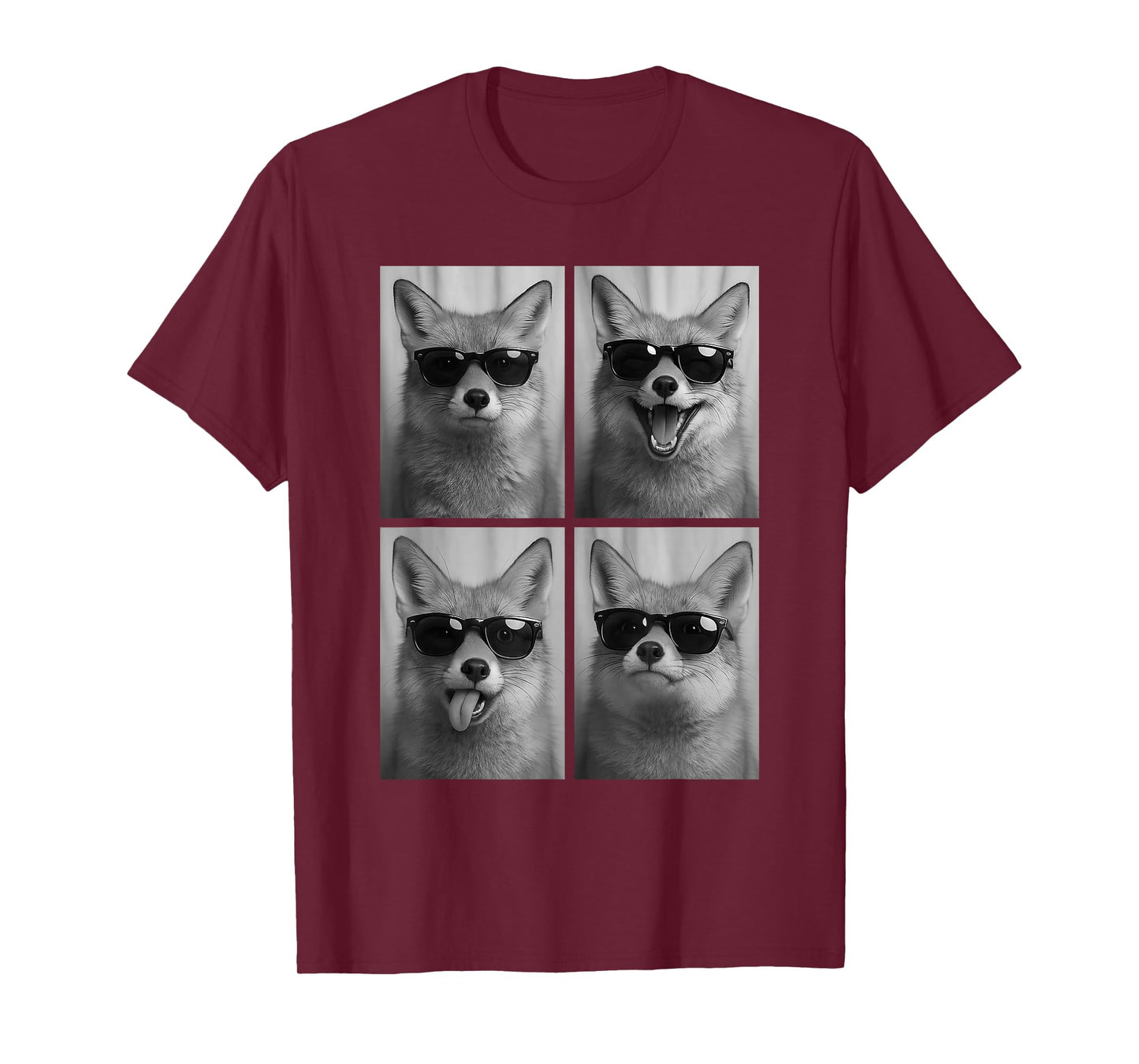 Cool Foxes Sunglasses Fox Jungle Animal Selfie Booth T-Shirt