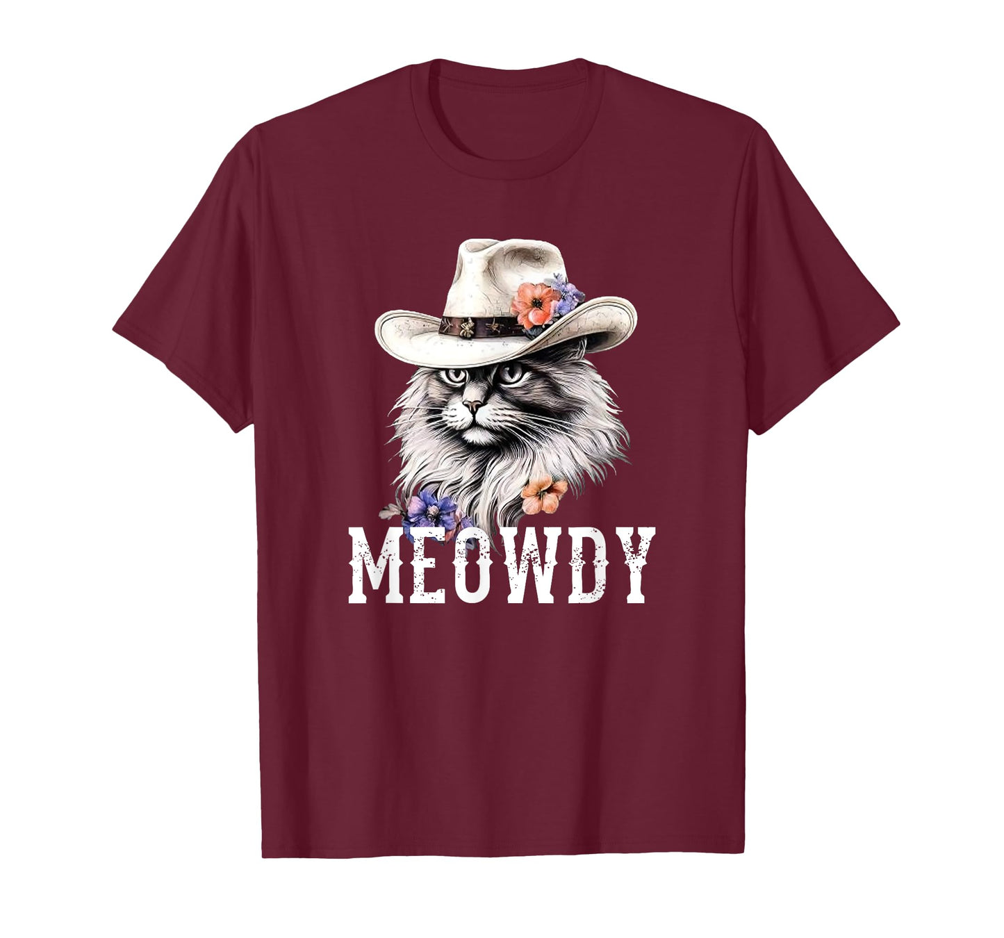Meowdy Cat Cowboy Hat Funny Vintage Graphic T-Shirt