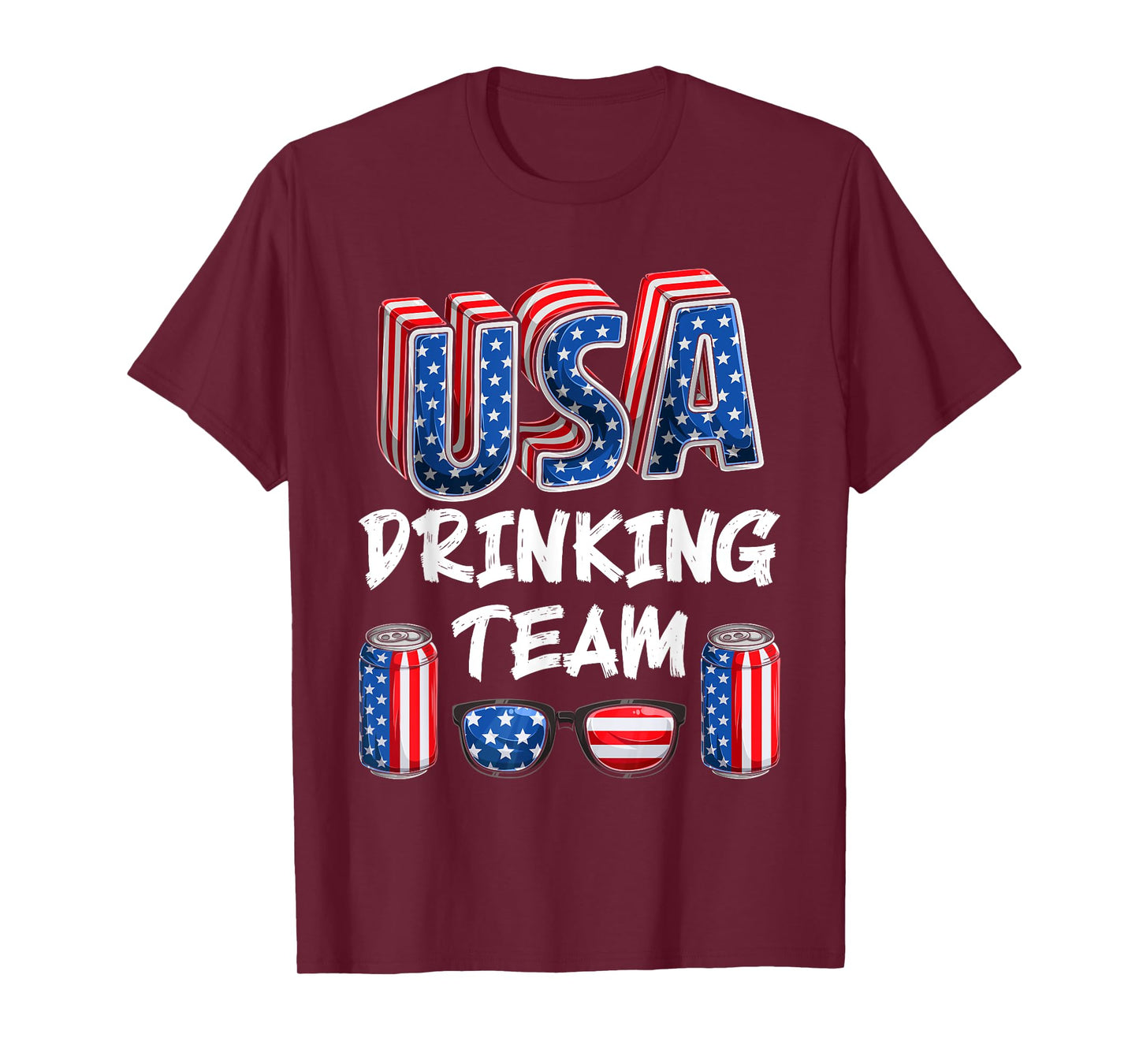 USA Drinking Team America Party US Patriots Party fan T-Shirt