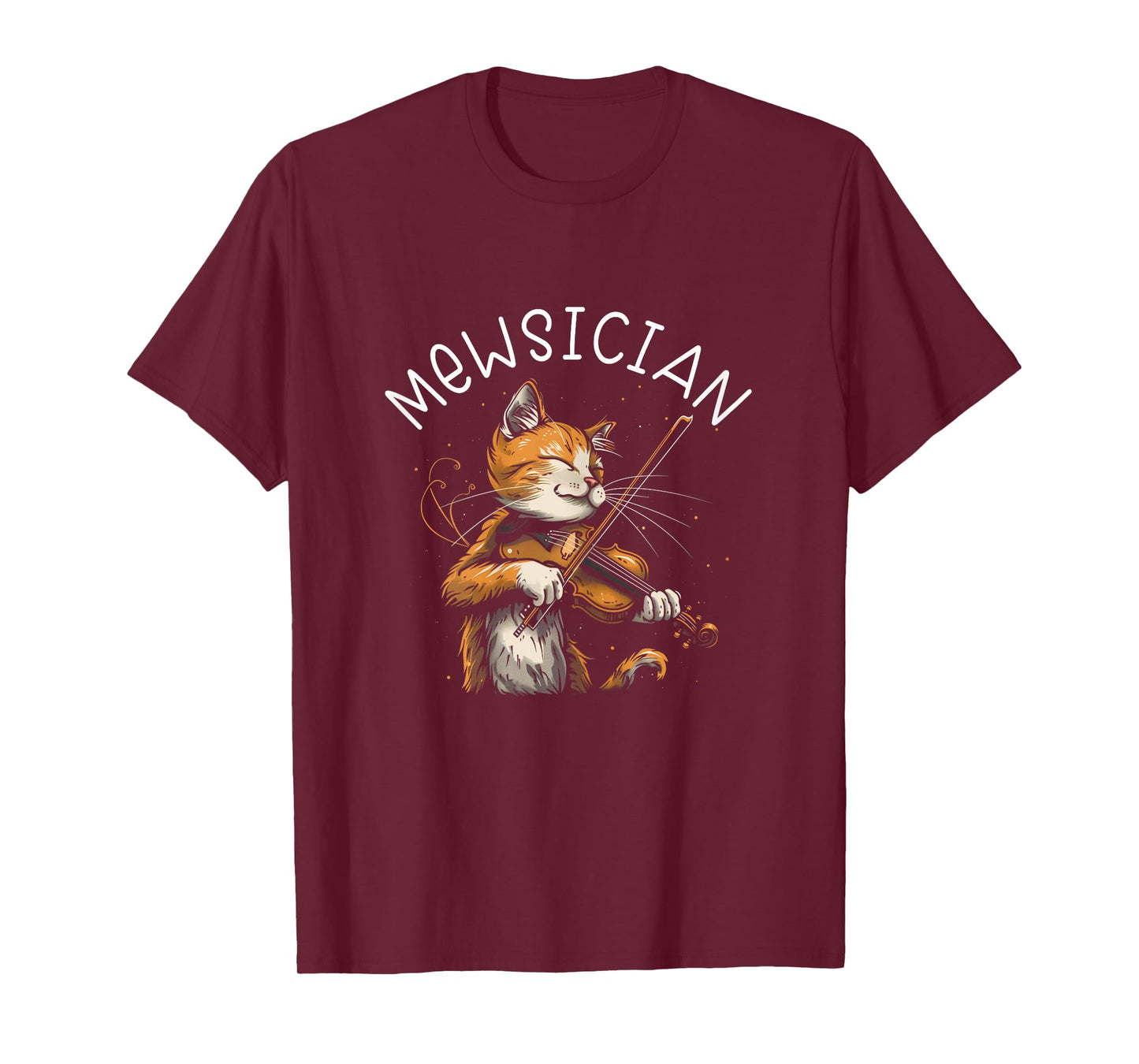 Mewsician - Cat Playing Violin Kids Unisex X-Small Black Cartoon Cat Violinist T-Shirt