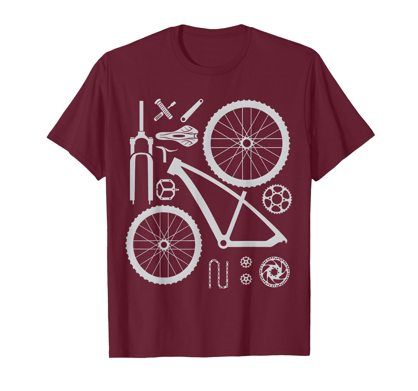 Funny Bicycle Parts Diagram Cycling Bike Mechanic Gifts T-Shirt