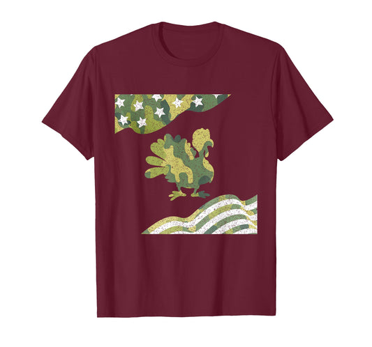 Thanksgiving Camo American Flag Turkey USA Hunting Day Men T-Shirt
