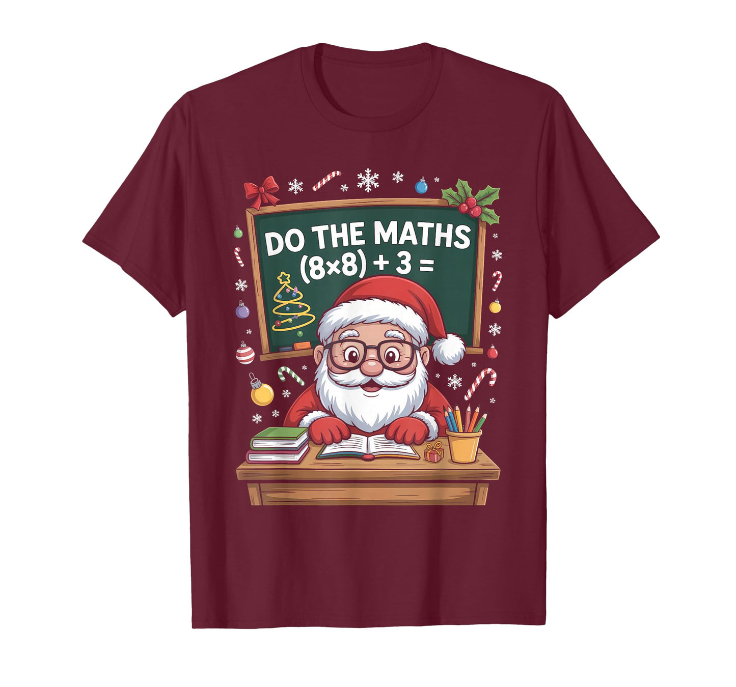 67 Teacher Christmas Santa Claus Six Seven Meme Do The Maths T-Shirt
