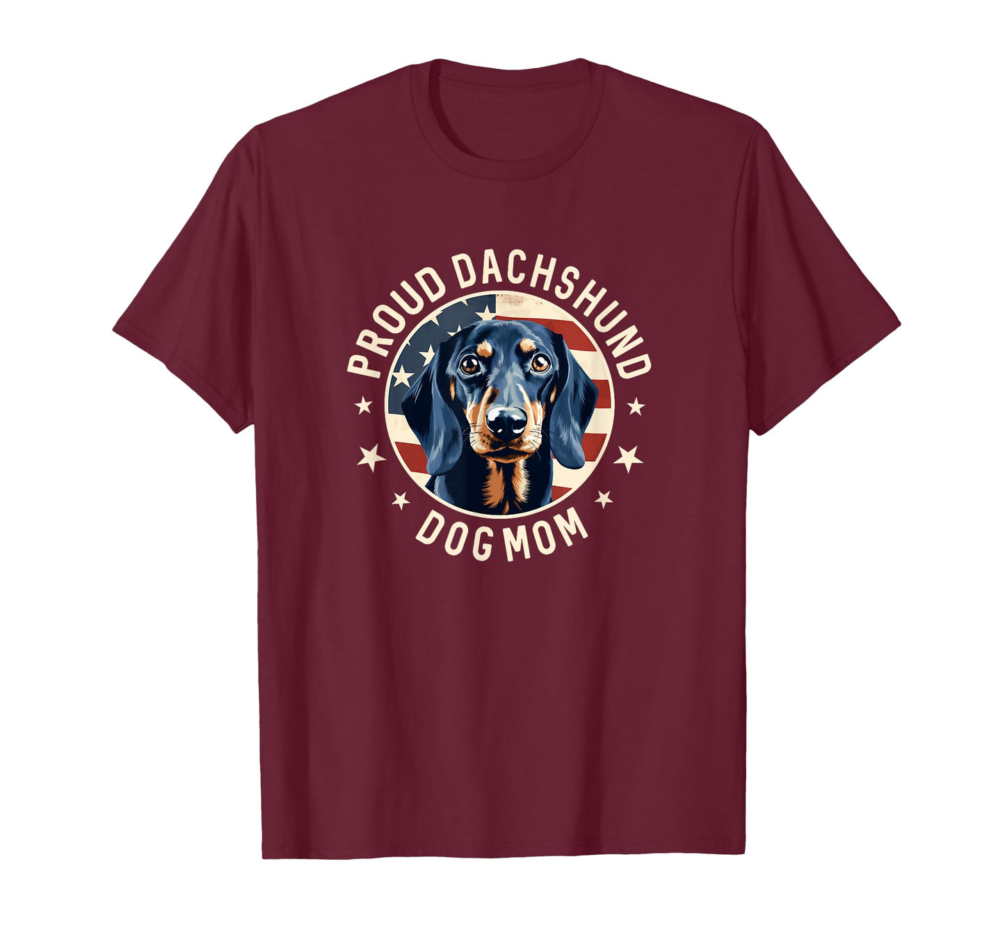 Proud Dachshund Mom American Flag, Dachshund Dog Mom T-Shirt