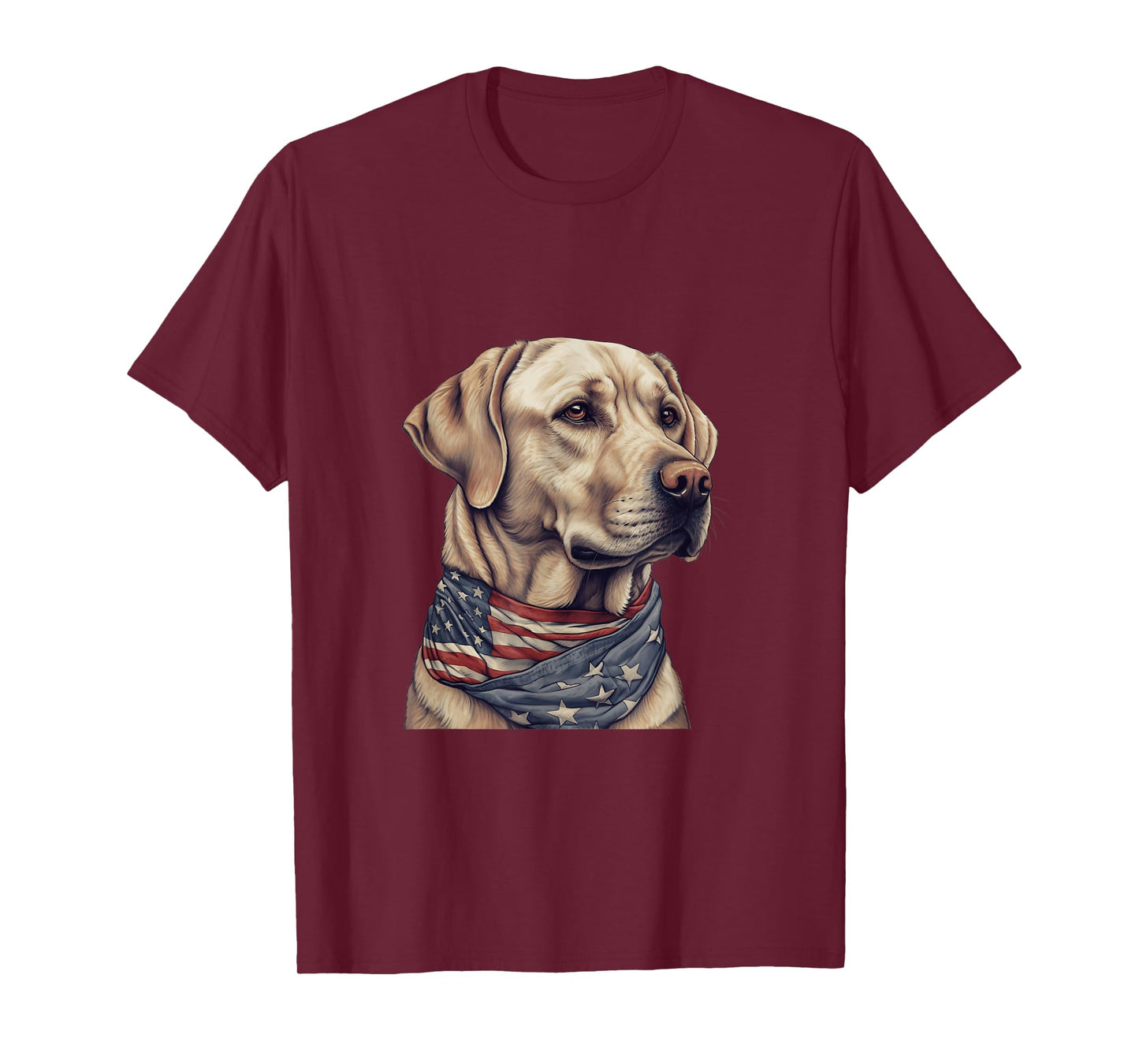 American USA Flag Lab Owner Yellow Labrador Retriever T-Shirt