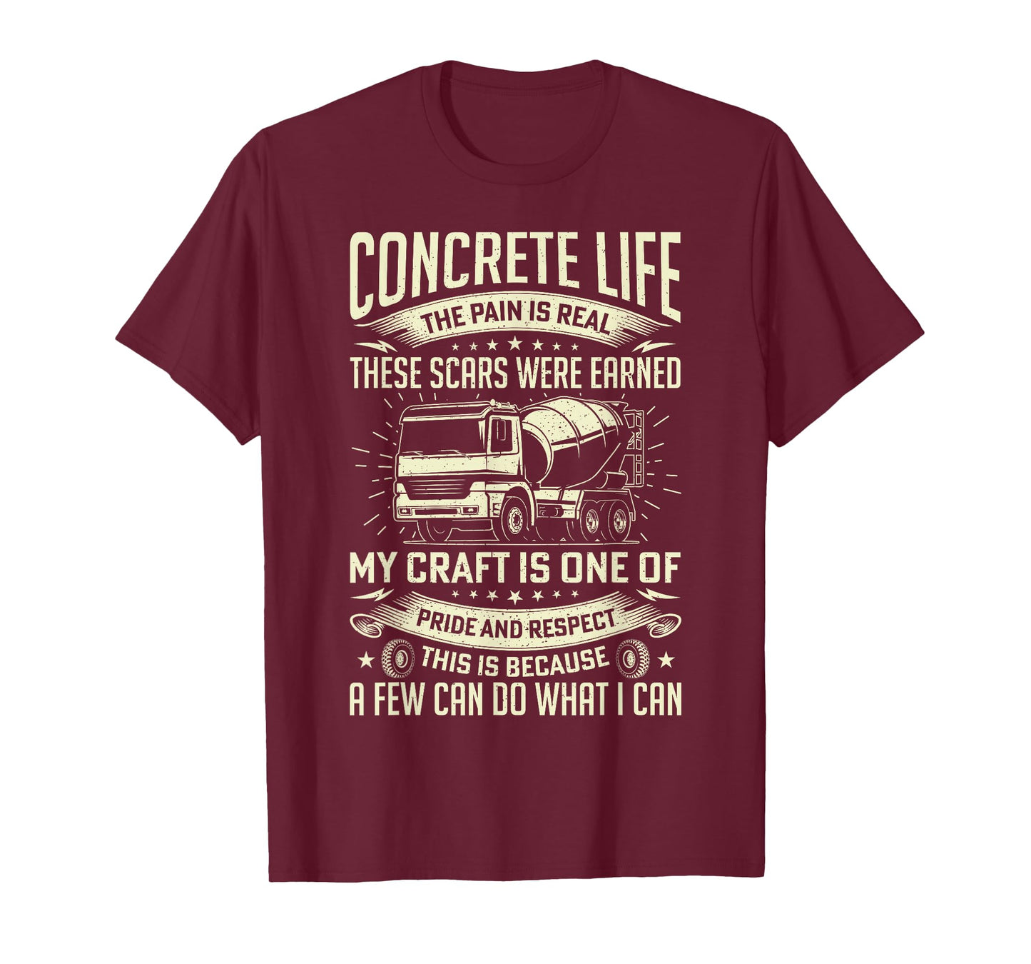 Concrete Life Funny Concrete Finisher Cement Worker Dad Mens T-Shirt