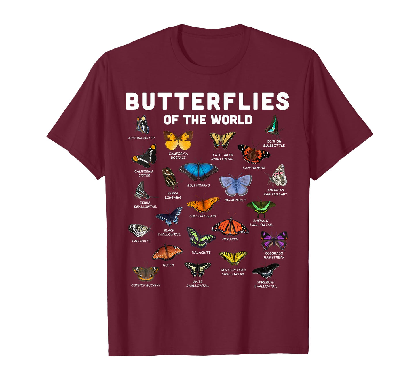 Butterfly Shirt Butterflies Of The World Butterfly Lover T-Shirt