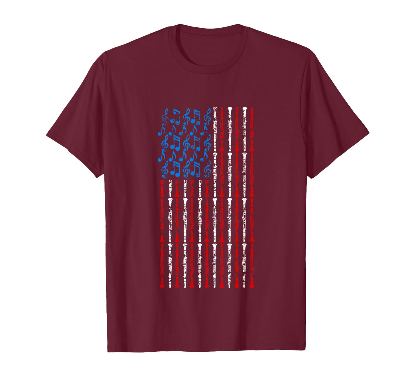 Clarinet American Flag 4th of July Men Women Clarinetist USA T-Shirt