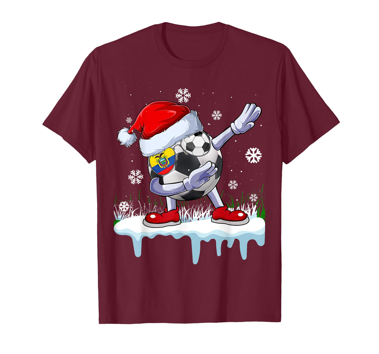 Funny Santa Soccer Dabbing Ugly Christmas Sweater T-Shirt