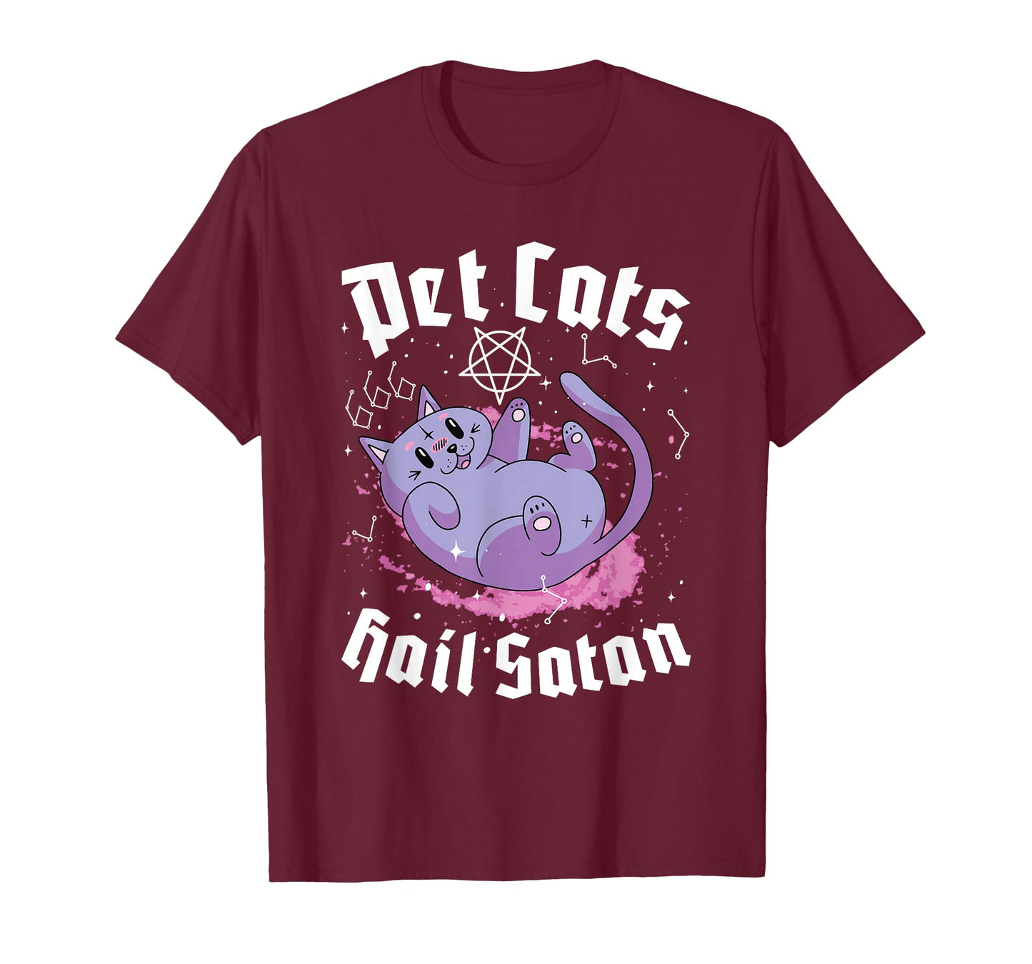 Pet Cats Hail Satan Kawaii Satanic Cat Astrology Witchcraft T-Shirt