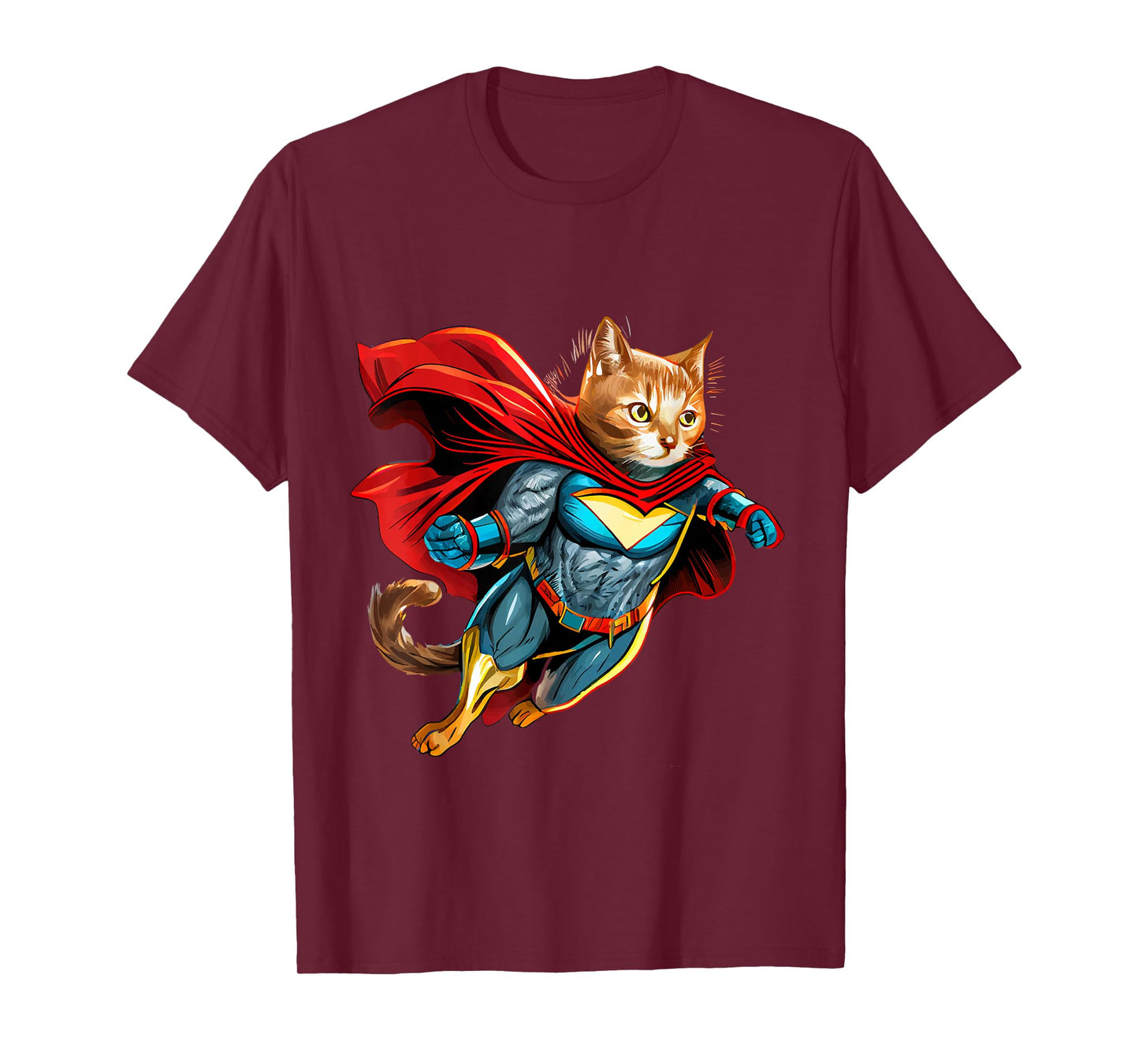 Superhero Cat Red Cape Super Hero Cat Kitten Kitty T-Shirt