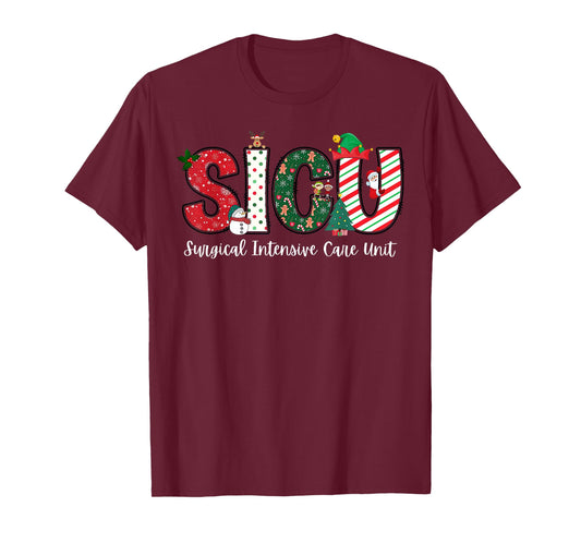 Christmas Surgical Intensive Care Unit SICU Nurse Holiday T-Shirt