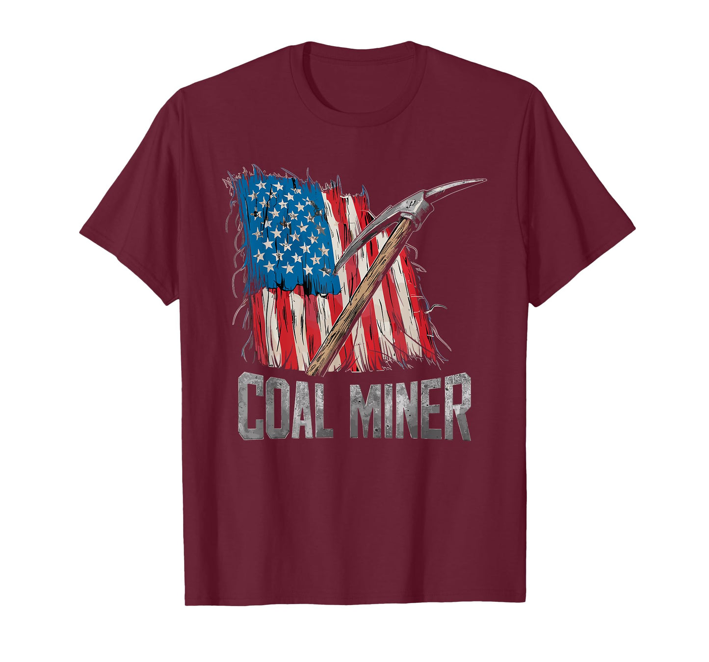 American USA Flag Coal Miner Mining Miners Carbon Coals Mine T-Shirt for Women Men