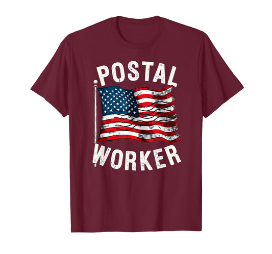 Patriotic American Flag Postal Worker T-Shirt