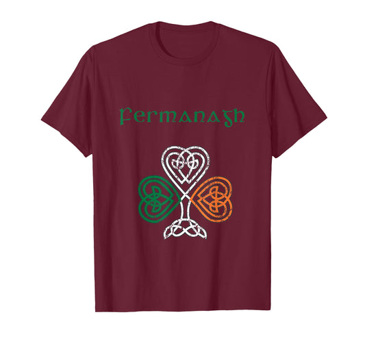 County Fermanagh Shamrock Ireland Flag, craic and ceol, T-Shirt