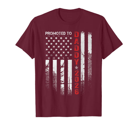 Patriotic Dad 2026 Promoted to Daddy Est 2026 New Dad 2026 T-Shirt