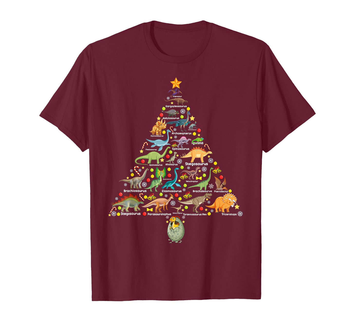 Fanny Dinosaur Christmas Tree Cute Dino Xmas Gifts for Kids T-Shirt