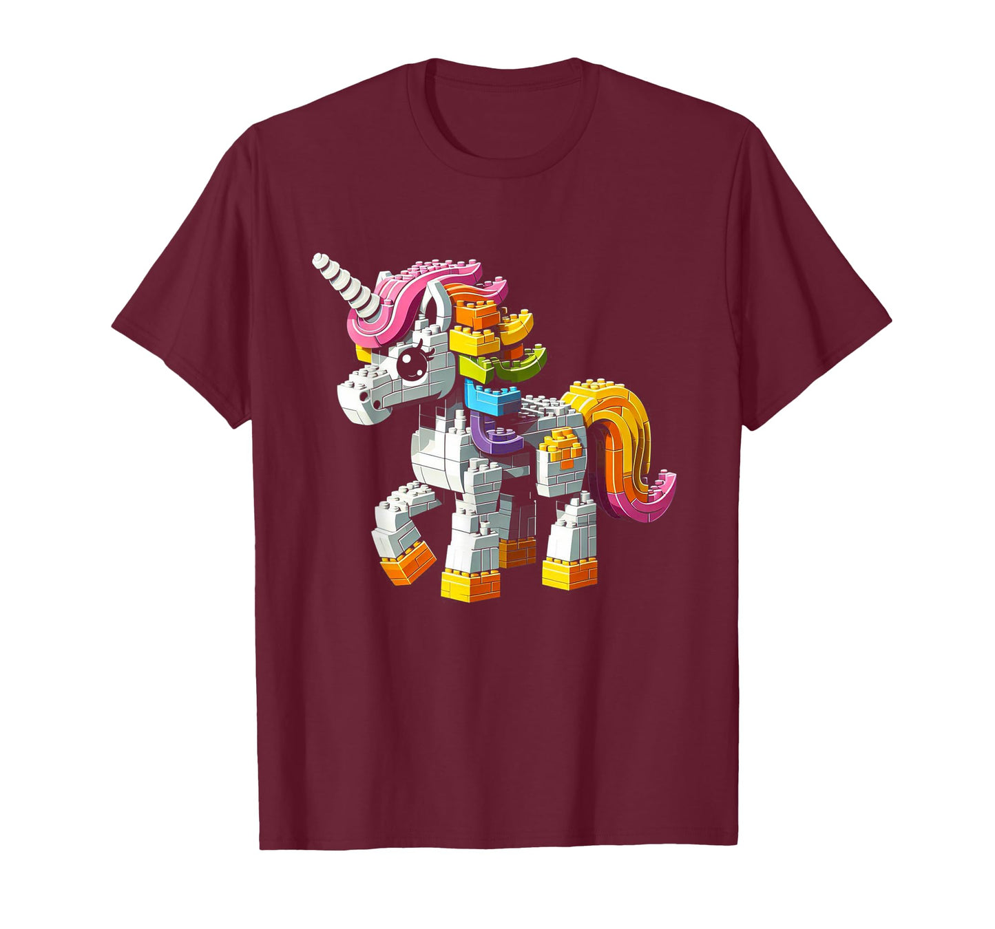 Block Building Unicorn Lover Master Builder Bricks T-Shirt
