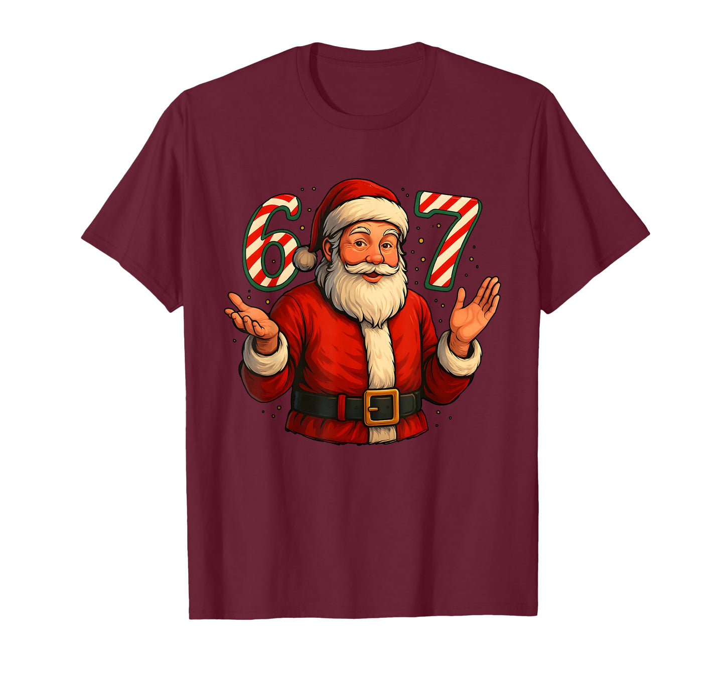Funny 67 Meme Santa Style Christmas 6 7 T-Shirt